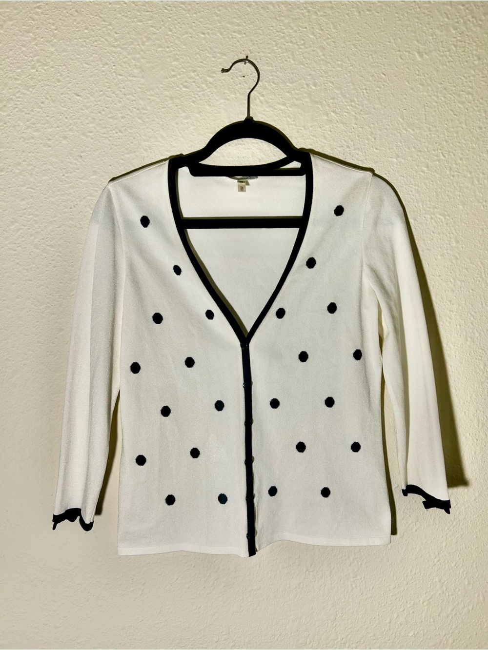 Escada polka dot sweater with bow details